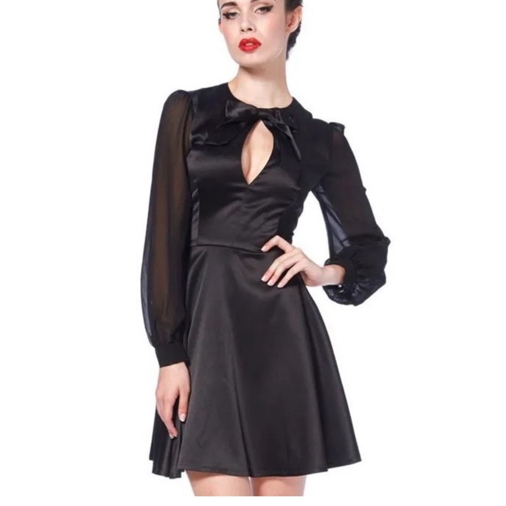 Voodoo Vixen Satin Long Sleeve Dress